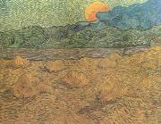 Evening Landscape with Rishing Moon (nn04) Vincent Van Gogh